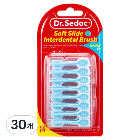 닥터세닥 소프트 슬라이드 치간칫솔 SS~L, 30개, 56개입, 2.1cm