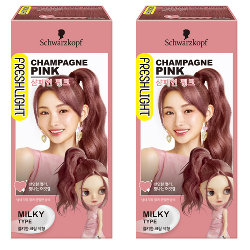 프레쉬라이트 밀키타입 염색제, 샴페인핑크, 2개