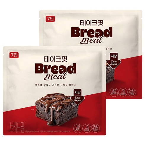 테이크핏 브레드밀 단백질 쉐이크 초코브라우니, 14개, 45g