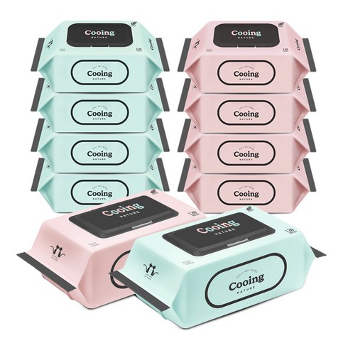 쿠잉 네이쳐 물티슈 캡형, 45g, 120매, 10개