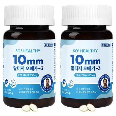 비타파우 반려동물 쏘헬시 10mm 영양제, 180정, 오메가3, 2개