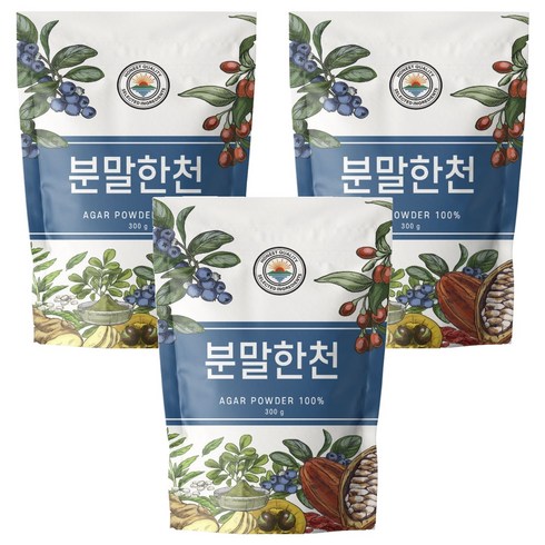 해나식품 한천 분말, 300g, 3개