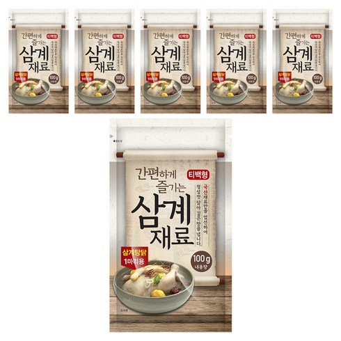 올바른상회 간편하게 즐기는 국산 티백형 삼계재료, 100g, 6개