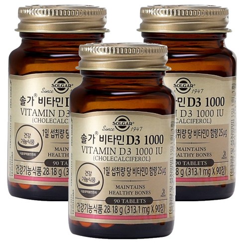 솔가 비타민 D3 1000, 90정, 3개