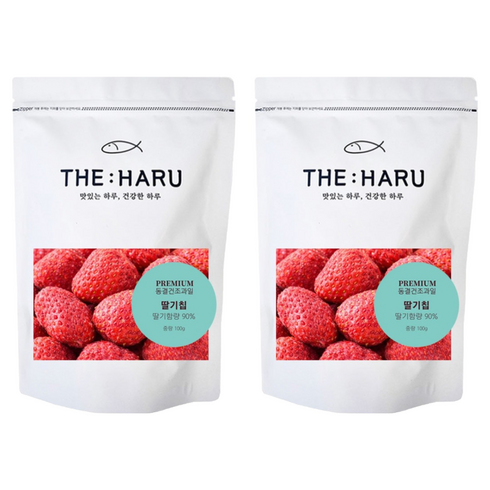 THEHARU 동결건조과일 딸기칩, 100g, 2개