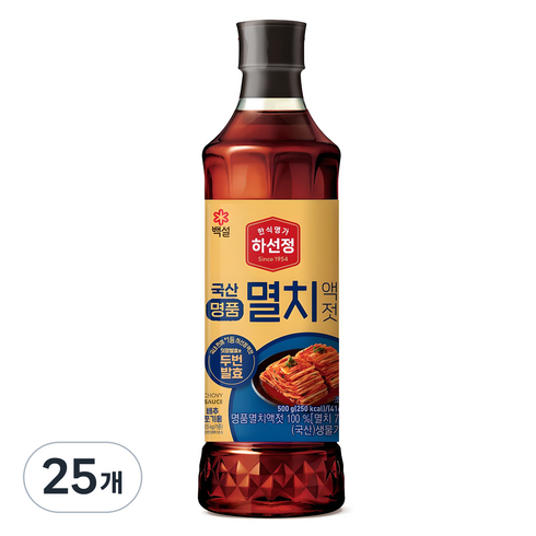 하선정 국산명품 멸치액젓, 500g, 25개