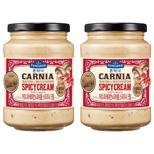폰타나 카르니아 베이컨 앤 머쉬룸 스파이시 크림 파스타소스, 430g, 2개
