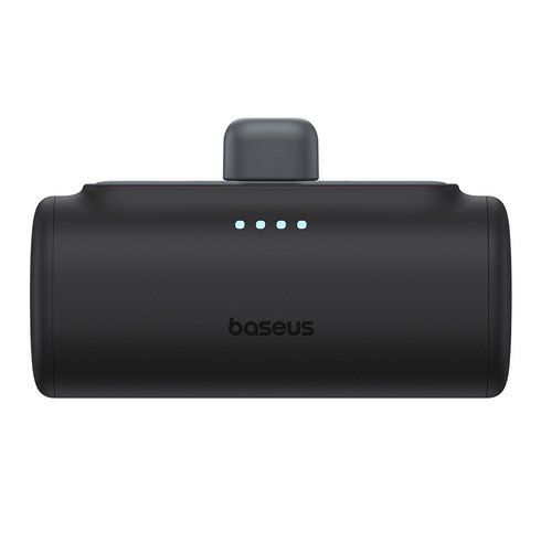 베이스어스 20w 고속충전 컴팩트 도킹형 보조배터리 5000mAh 타입C, 블랙