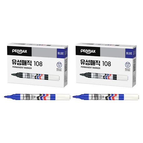 펜맥스 유성매직 108, 청색, 24개