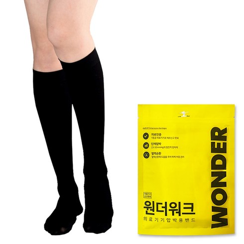 윈더워크 의료기기 압박용밴드 블랙, 1개, 무릎형