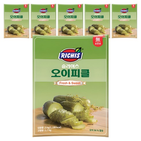 리치스 슬라이스 오이피클, 6개, 3kg