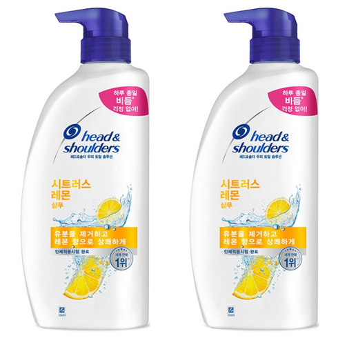 헤드앤숄더 두피 토탈 솔루션 샴푸 시트러스 레몬, 800ml, 2개