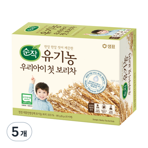 순작 유기농 우리아이 첫 보리차, 160g, 20개입, 5개