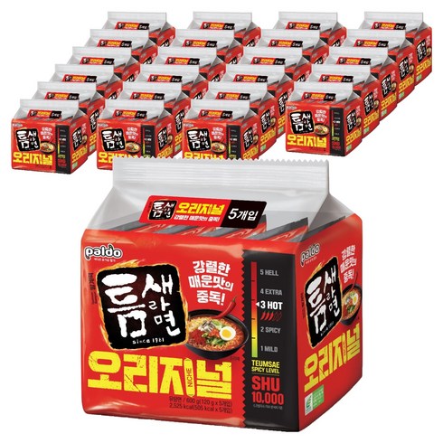 틈새라면 빨계떡 120g, 120개