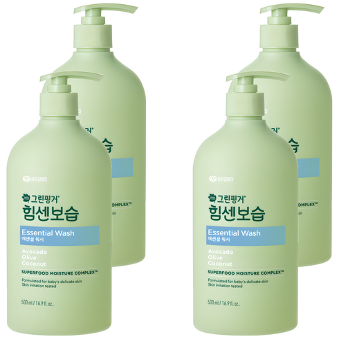 그린핑거 힘센보습 에센셜 워시, 500ml, 4개