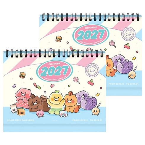 카카오프렌즈 춘식이 2027 스몰 탁상 캘린더 해피믹스, 해피 믹스, 2개