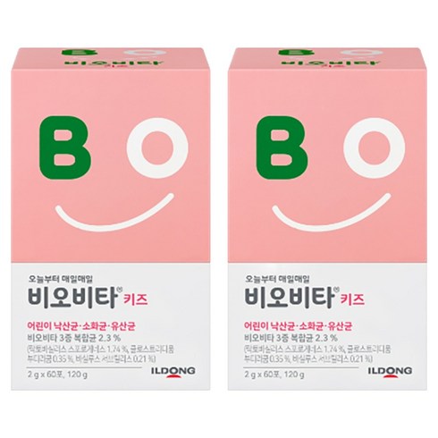 비오비타 키즈 유산균 60p, 120g, 2개