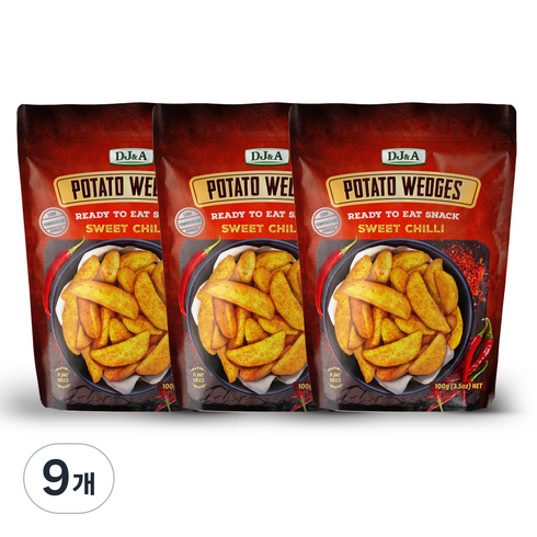 디제이앤에이 포테이토 웨지 스위트칠리, 100g, 9개