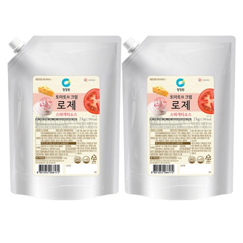 청정원 로제 스파게티 소스, 2kg, 2개