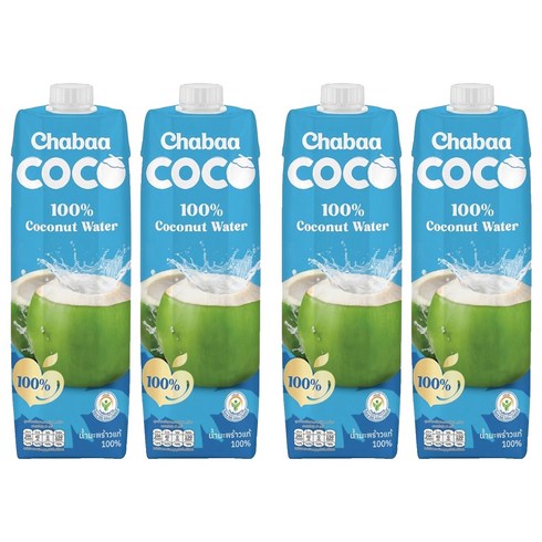 차바 100% 코코넛 워터, 4개, 1L
