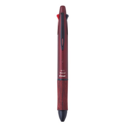 닥터그립 파이롯트 4플러스1 우드 볼팬 0.7mm + 샤프 0.5mm BKHFW-2SR, 1개, 볼드