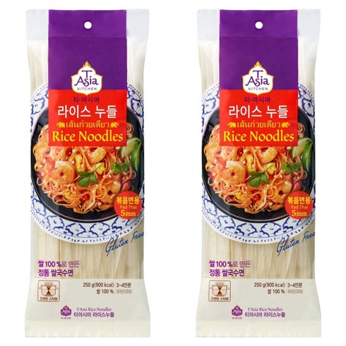 티아시아키친 라이스누들 볶음면용 5mm, 250g, 2개