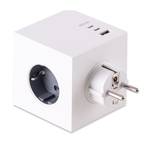 플라이토 블록 PD 20W 고용량 C타입 2포트 + USB 1포트 멀티탭 3구 세트 플러그형, 1.5m, 화이트, 1세트