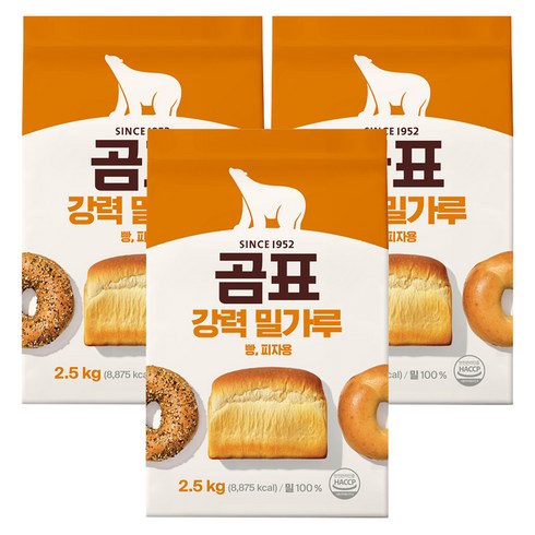 곰표 강력 밀가루, 2.5kg, 3개