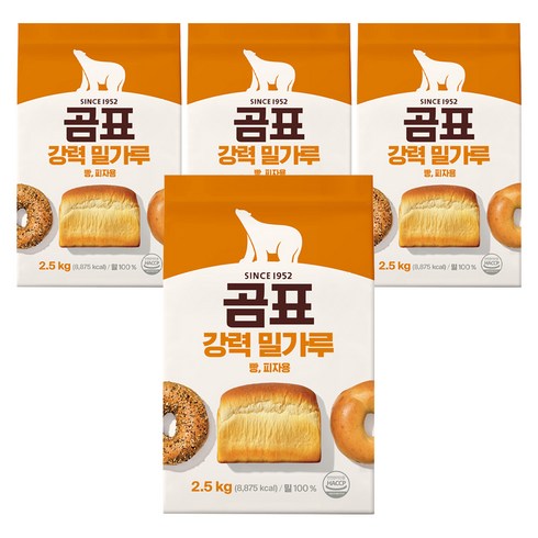 곰표 강력 밀가루, 2.5kg, 4개