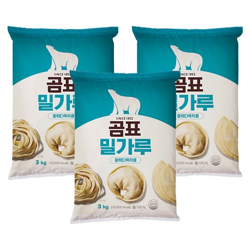 곰표 밀가루 중력다목적용, 3kg, 3개