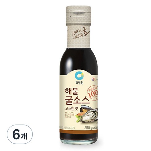 청정원 해물굴소스 고소한맛, 250g, 6개
