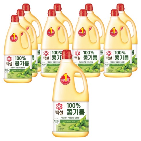 백설 콩기름, 1.8L, 10개