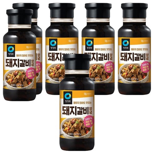 청정원 전통 돼지갈비양념, 500g, 6개