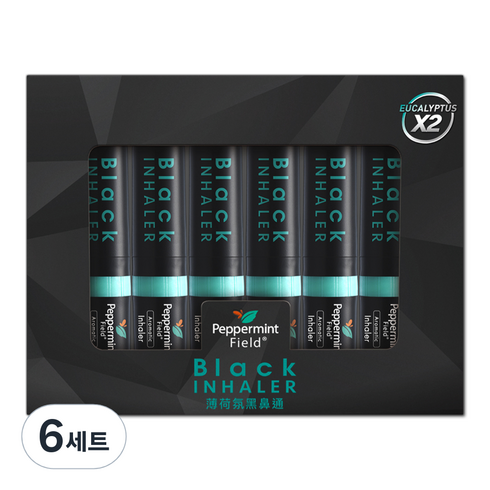 페퍼민트필드 태국 야돔 블랙 인헤일러 기프트 패키지 6개입, 6세트