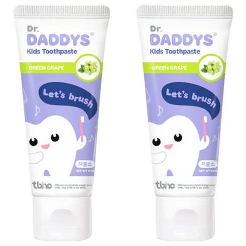 닥터데디스 아동용 저불소 키즈 치약, 60g, 2개