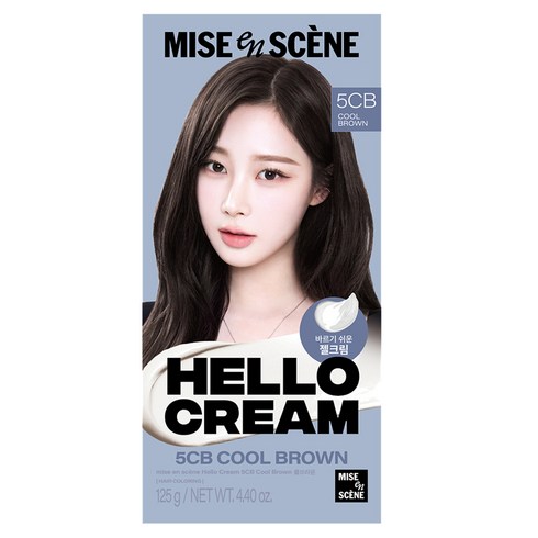 미쟝센 헬로크림 염색제, 쿨브라운, 1개