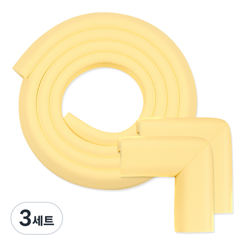 아가드 모서리보호대 일반형 + 이음새없는 코너보호대 일반형 2p, 바닐라, 3세트