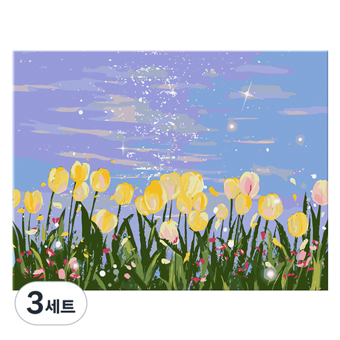 타미나요 고급스러운 DIY 그림그리기 세트 40 x 50 cm, 튤립, 3세트