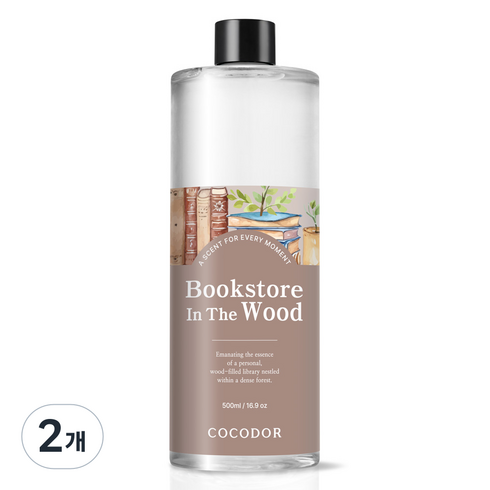 코코도르 대용량 디퓨저 리필, 북스토어인더우드, 500ml, 2개