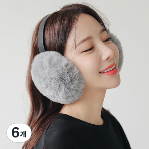 엑스웜 접이식 스포츠 방한 귀마개, 그레이, 6개