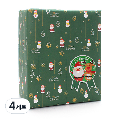 산타마을 포장지 20p + 스티커 20p, 랜덤발송, 4세트