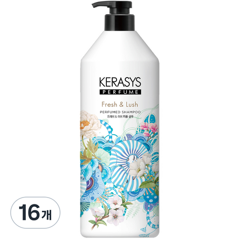 케라시스 퍼퓸 케어 샴푸 프레쉬 앤 러쉬, 1L, 16개