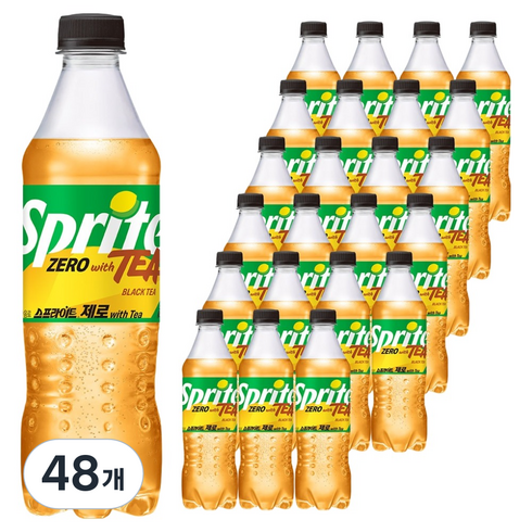 스프라이트 제로 사이다 with TEA, 48개, 500ml