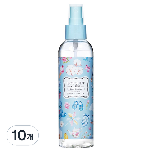 부케가르니 리프레쉬 데오드란트 스프레이 베이비파우더, 10개, 200ml
