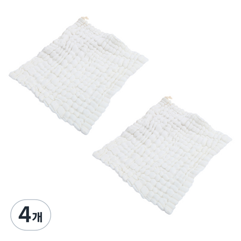 언헤브 소프트 핸드타월 30 x 30 cm, 01 화이트, 4개