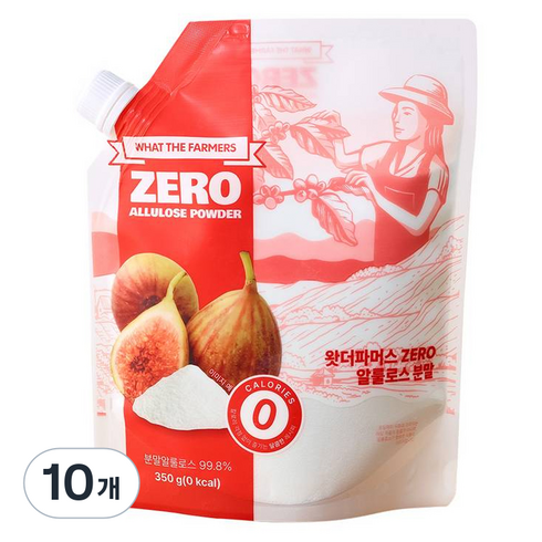 왓더파머스 설탕 대체 ZERO 칼로리 요리용 알룰로스 분말, 10개, 350g