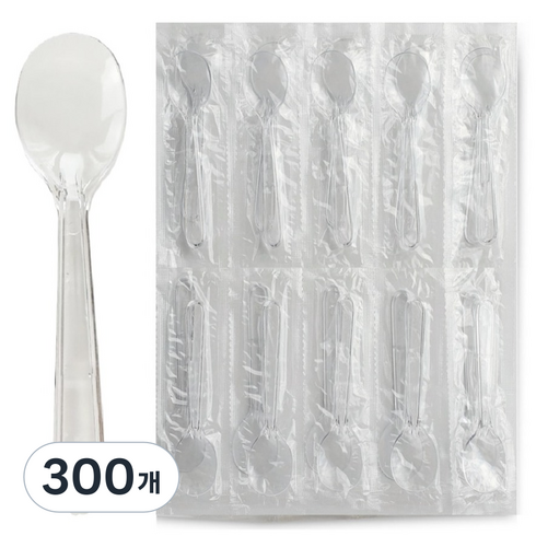 생활을그리다 디저트 아이스크림 스푼 은은한 투명 대 12cm, 1개입, 300개