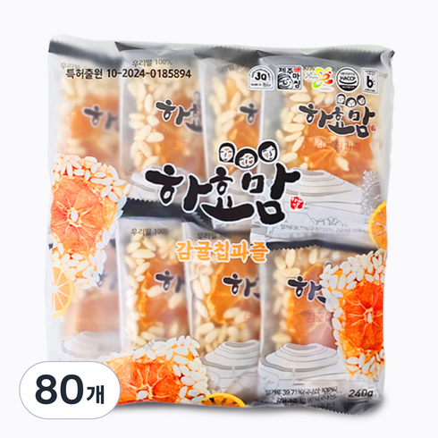 하효맘 제주 감귤칩과즐, 30g, 80개