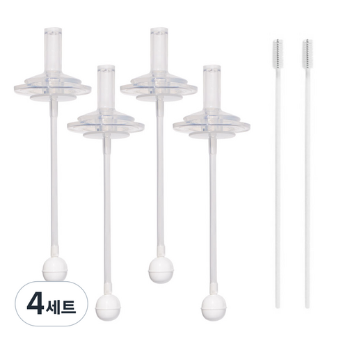 아이앤비 국내 제조 니플 스트로우 세트, 6개월 이상, 4세트