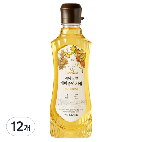 마이노멀 저당 저칼로리 헤이즐넛 시럽, 500g, 12개